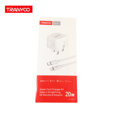 Tranyoo T-AP3 L Super Fast Charger USB to Type-C UK Standard Adapter